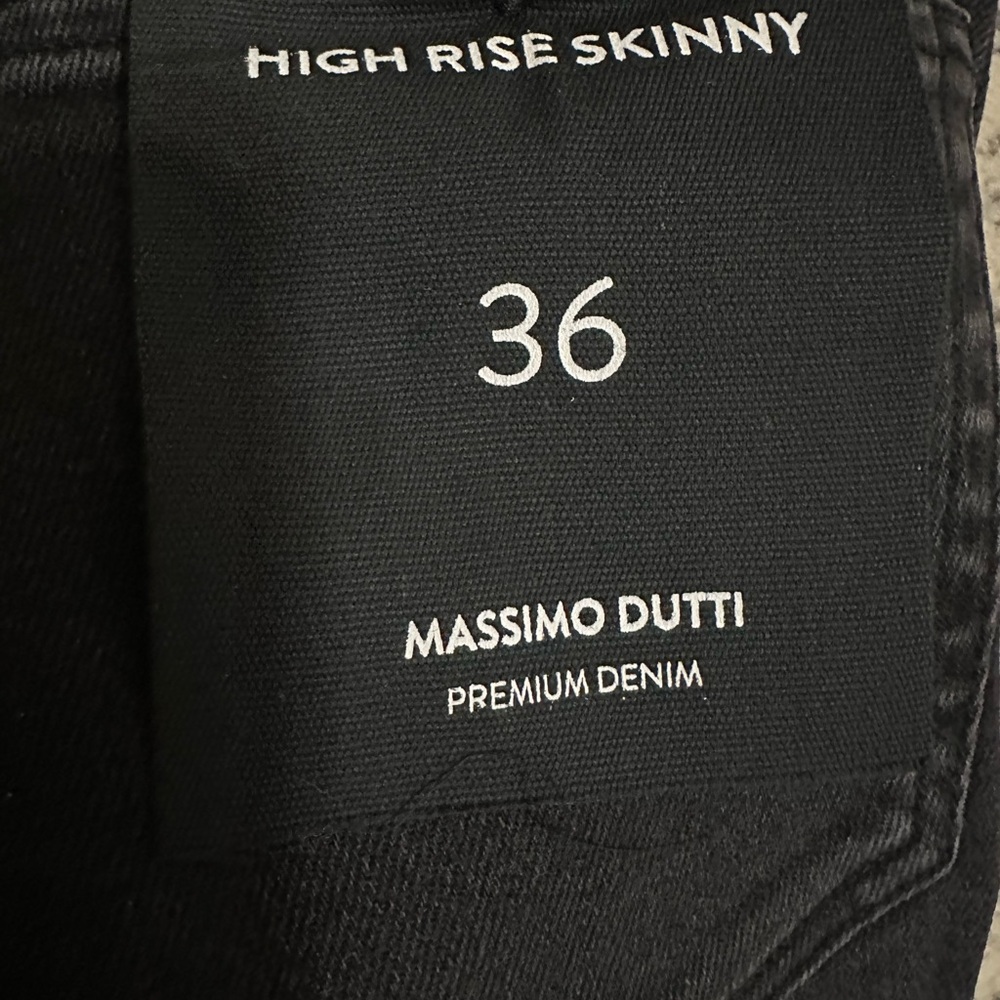 Massimo Dutti High Rise Charcoal Skinny Jeans - Picture 2 of 8